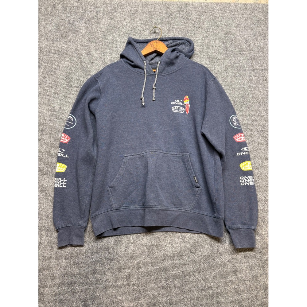 ONeill Ron Jon Surf Shop Hoodie Mens Small Blue Graphic Pullover Sweatshirt